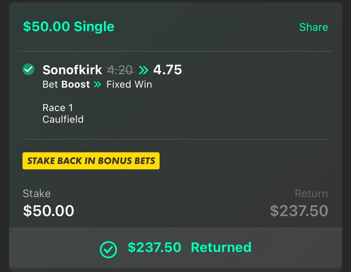 Bet slip from Alex T.
