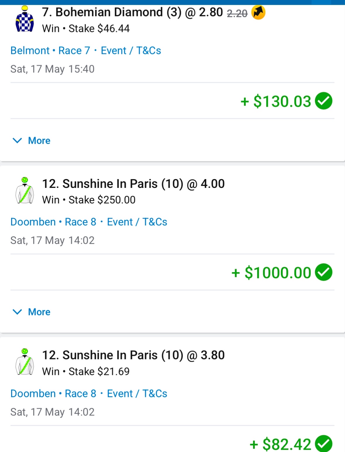 Bet slip from Chris P.