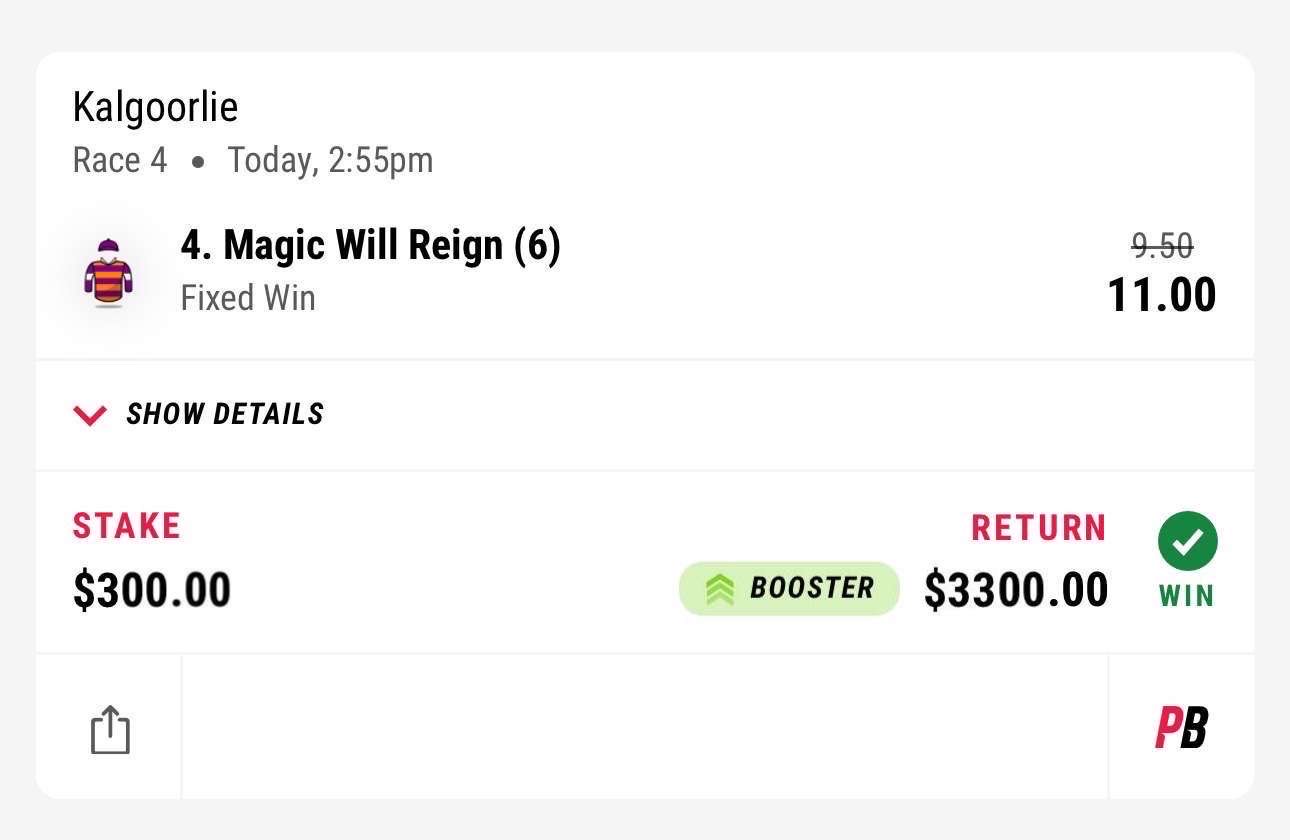Bet slip from Daniel K.
