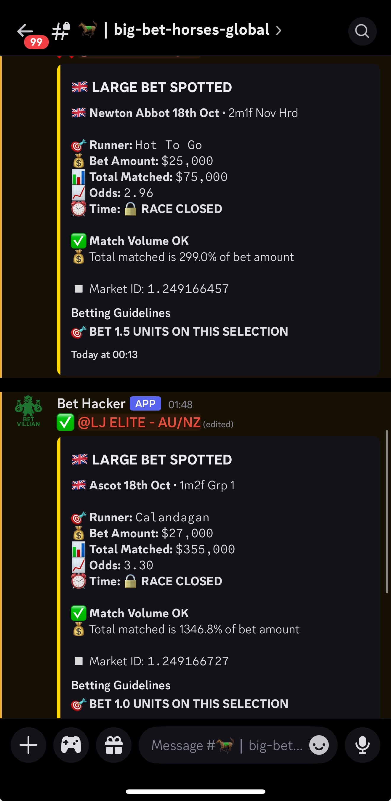 Large Bet Spotted